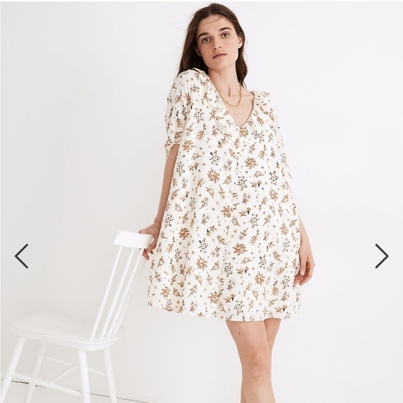 Madewell Dresses & Skirts - Madewell Ruffle Button-Front Trapeze Dress in Floral Reef Size XS
